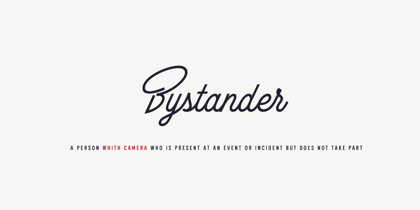 Ejemplo de fuente The Bystander Collection Sans Bold